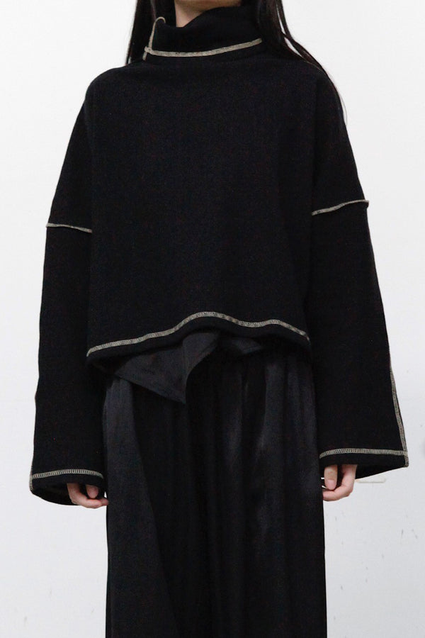 BASERANGE camel turtleneck sweater FCTN-RIB-WI23 black